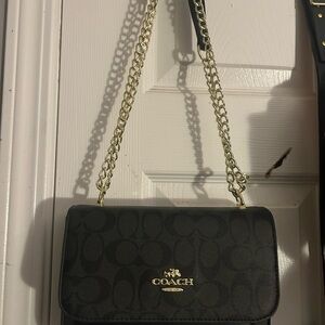 Coach Black Crossbody Bag with Gold Chain